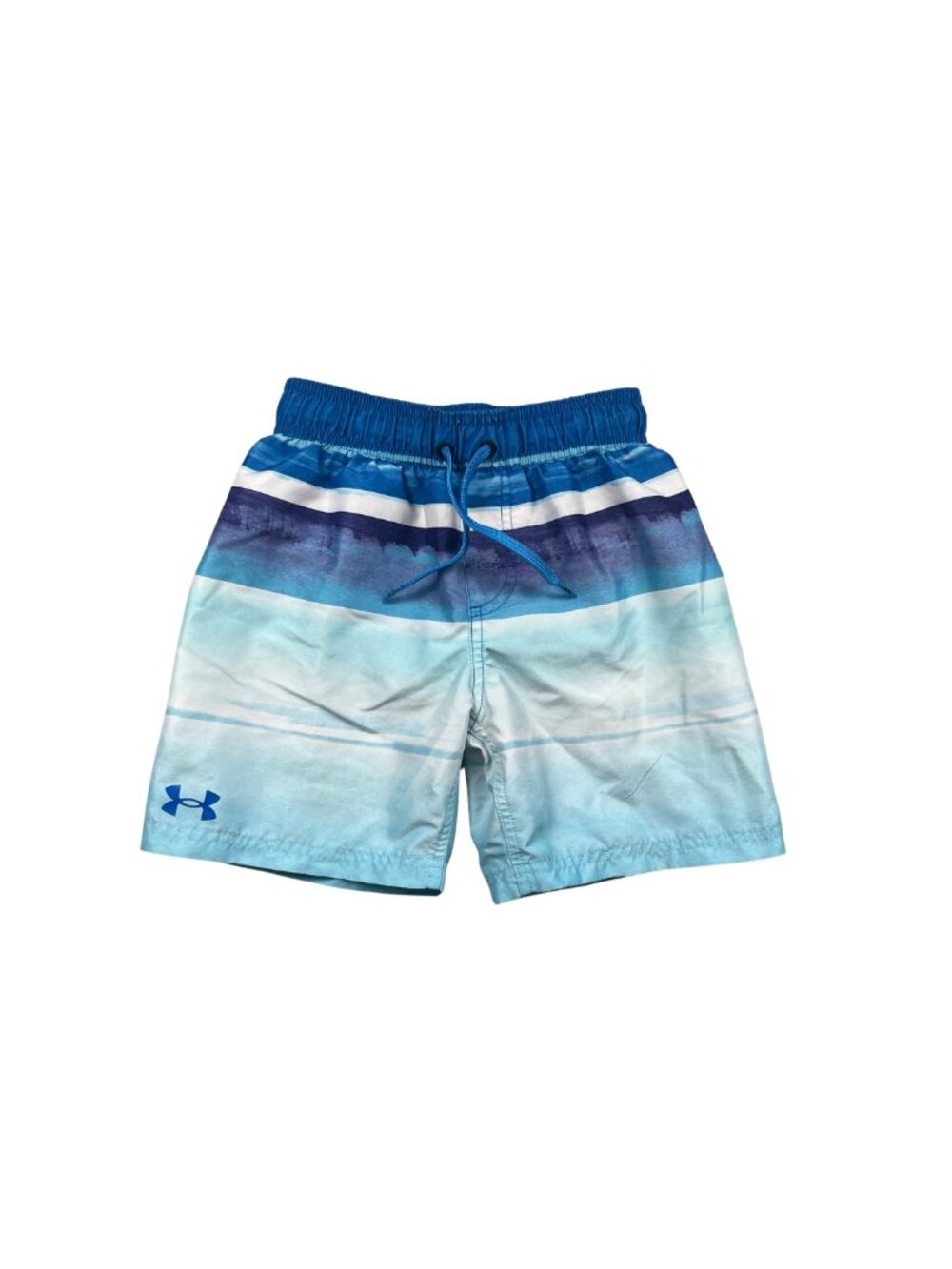Under Armour Boys Blue Striped Swim Trunks Shorts Size 4 Blue Beach Pool